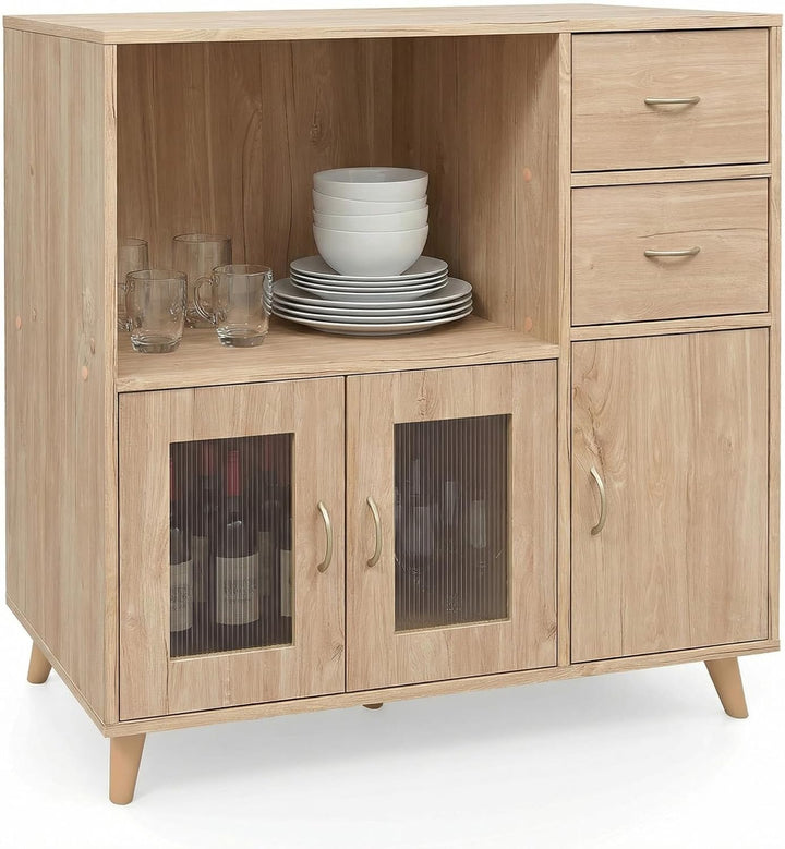 Giantex 36 Inch Sideboard Buffet Cabinet with Open Compartment