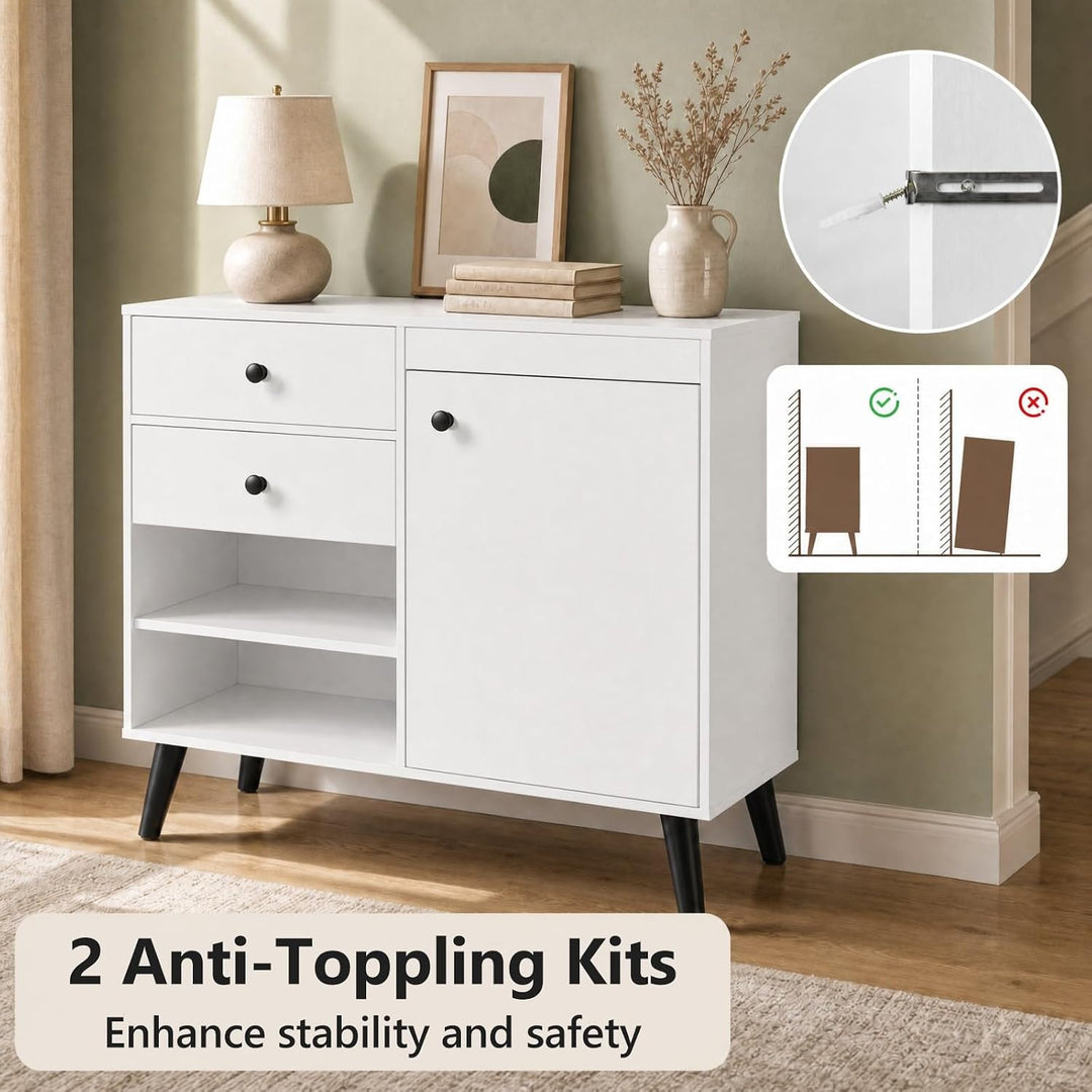 GIANTEX Buffet Cabinet with Storage, 31" Wooden Sideboard Cabinet