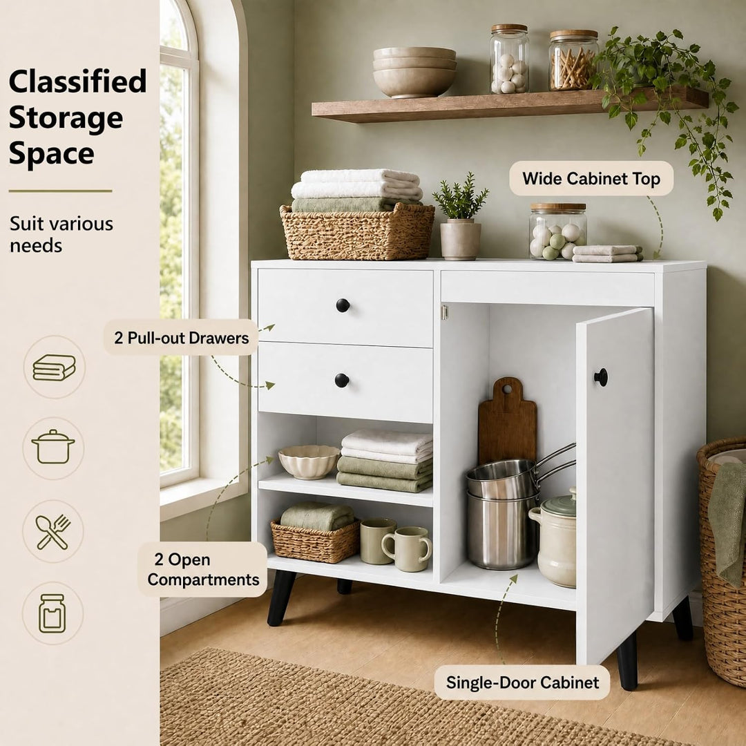 GIANTEX Buffet Cabinet with Storage, 31" Wooden Sideboard Cabinet