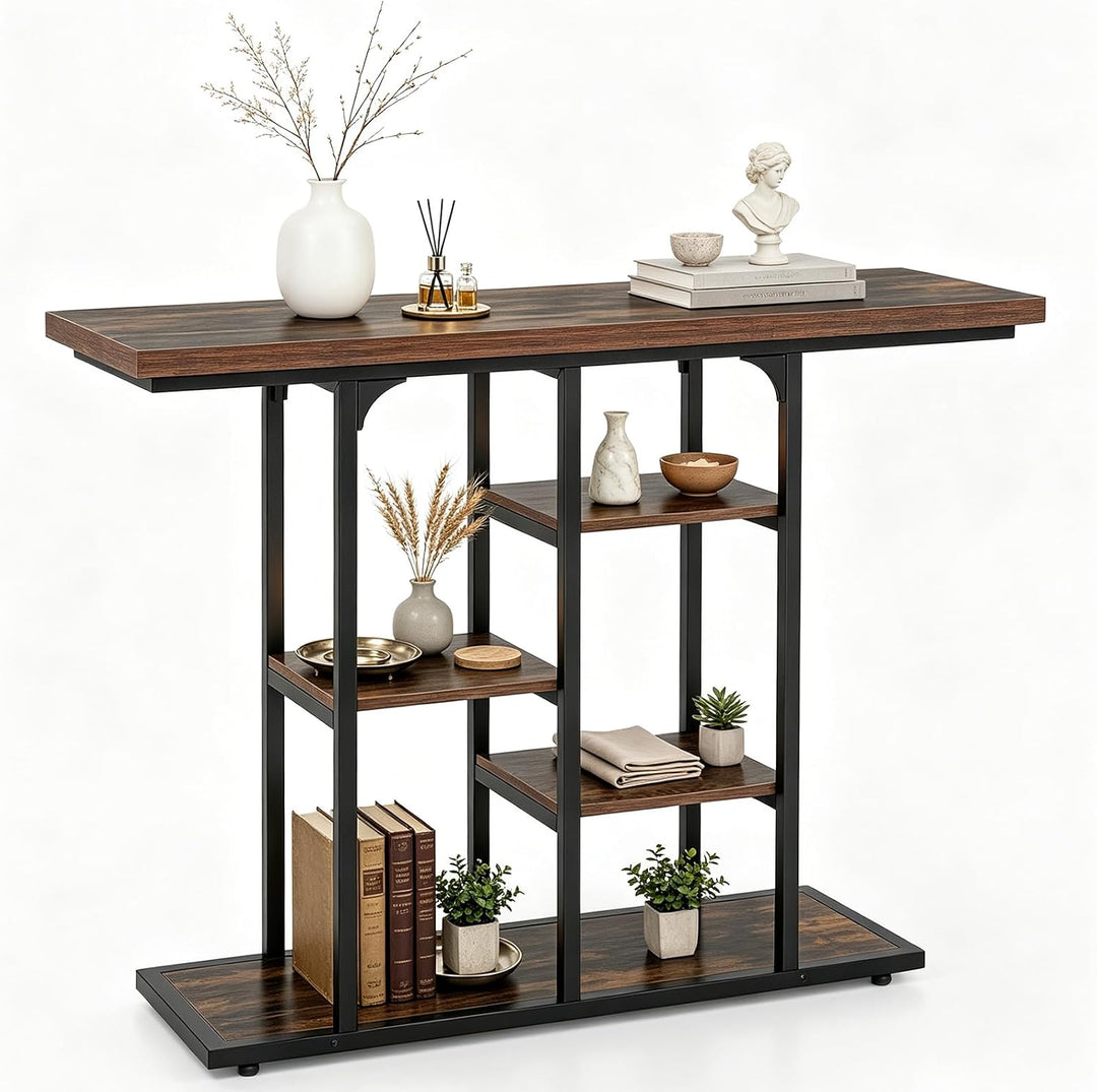 GIANTEX 43" Console Table with Storage Shelves