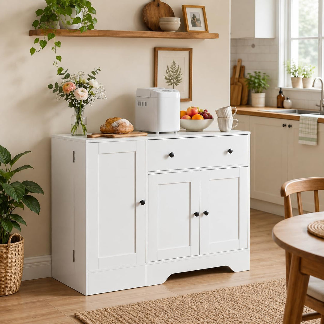 GIANTEX 41.5" Sideboard Buffet Cabinet with 3 Doors Drawer &amp; Storage Shelf