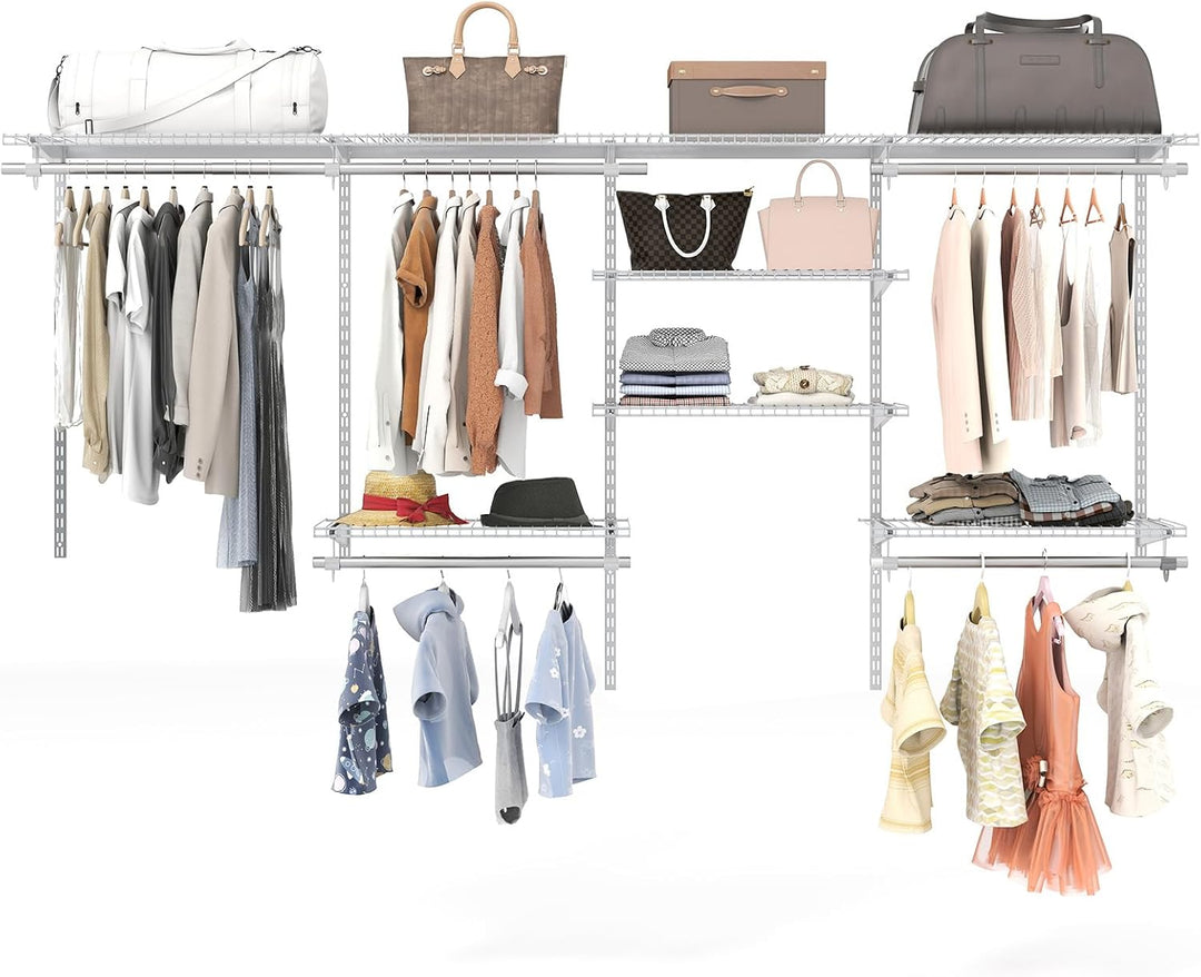 Giantex Closet Organizer System Wall-mounted Custom Closet Kit w/Adjustable Storage Shelves