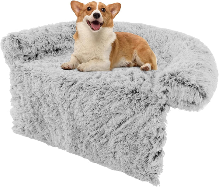 Giantex Calming Dog Bed - Fluffy Plush Pet Bed for Couch, Removable Washable Cover