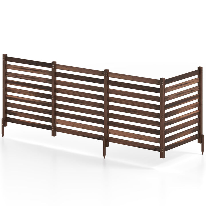 GIANTEX 42" No-Dig Slatted Outdoor Wood Privacy Screen (2/3/4)