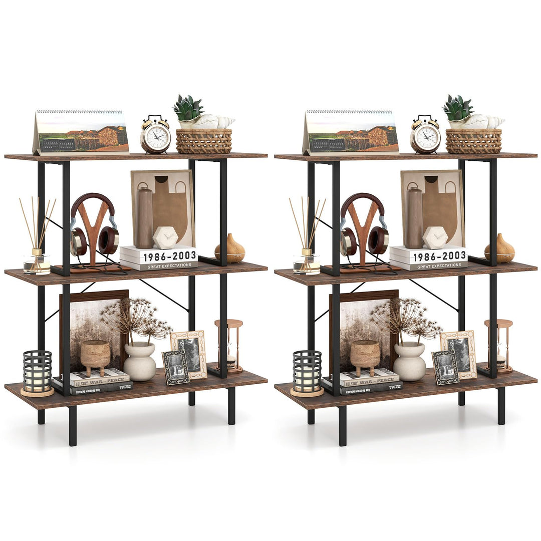 GIANTEX 31.5" Wide 3-Tier Industrial Bookcase with Open Shelves (1/2)