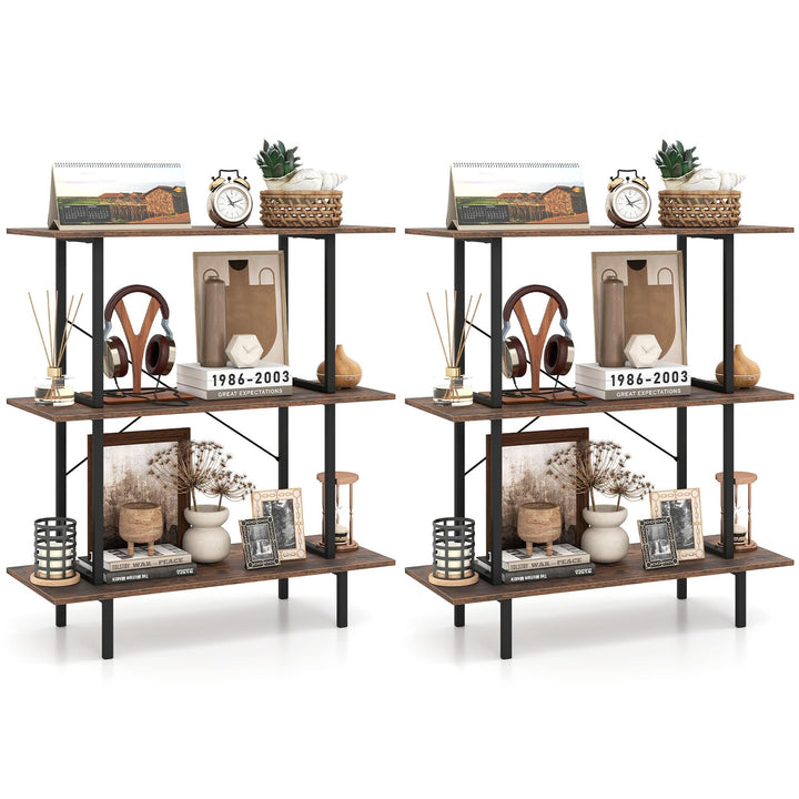 GIANTEX 31.5" Wide 3-Tier Industrial Bookcase with Open Shelves (1/2)