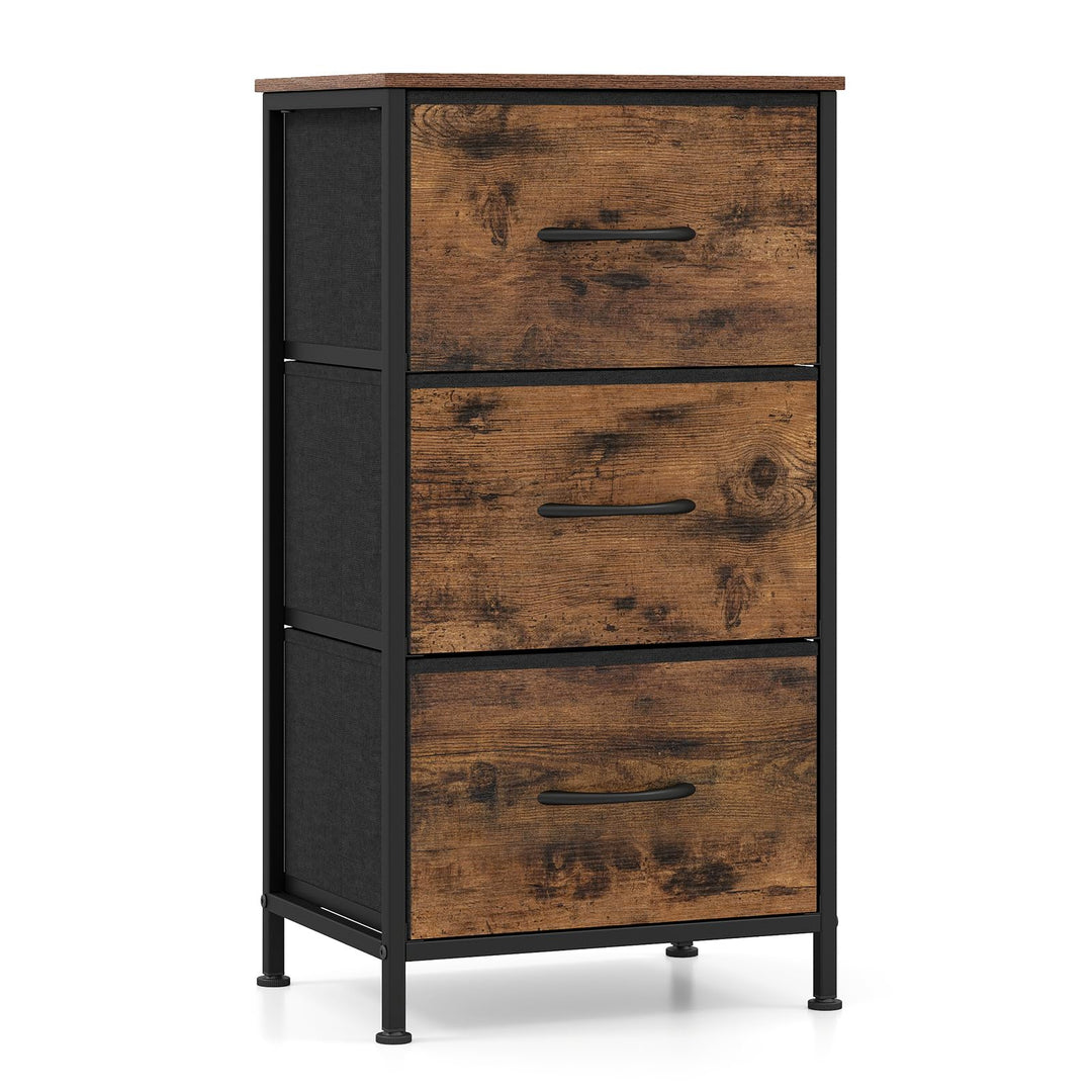 GIANTEX 3/4/5 Drawers Dresser Nightstand with Heavy-Duty Metal Frame (1/2)