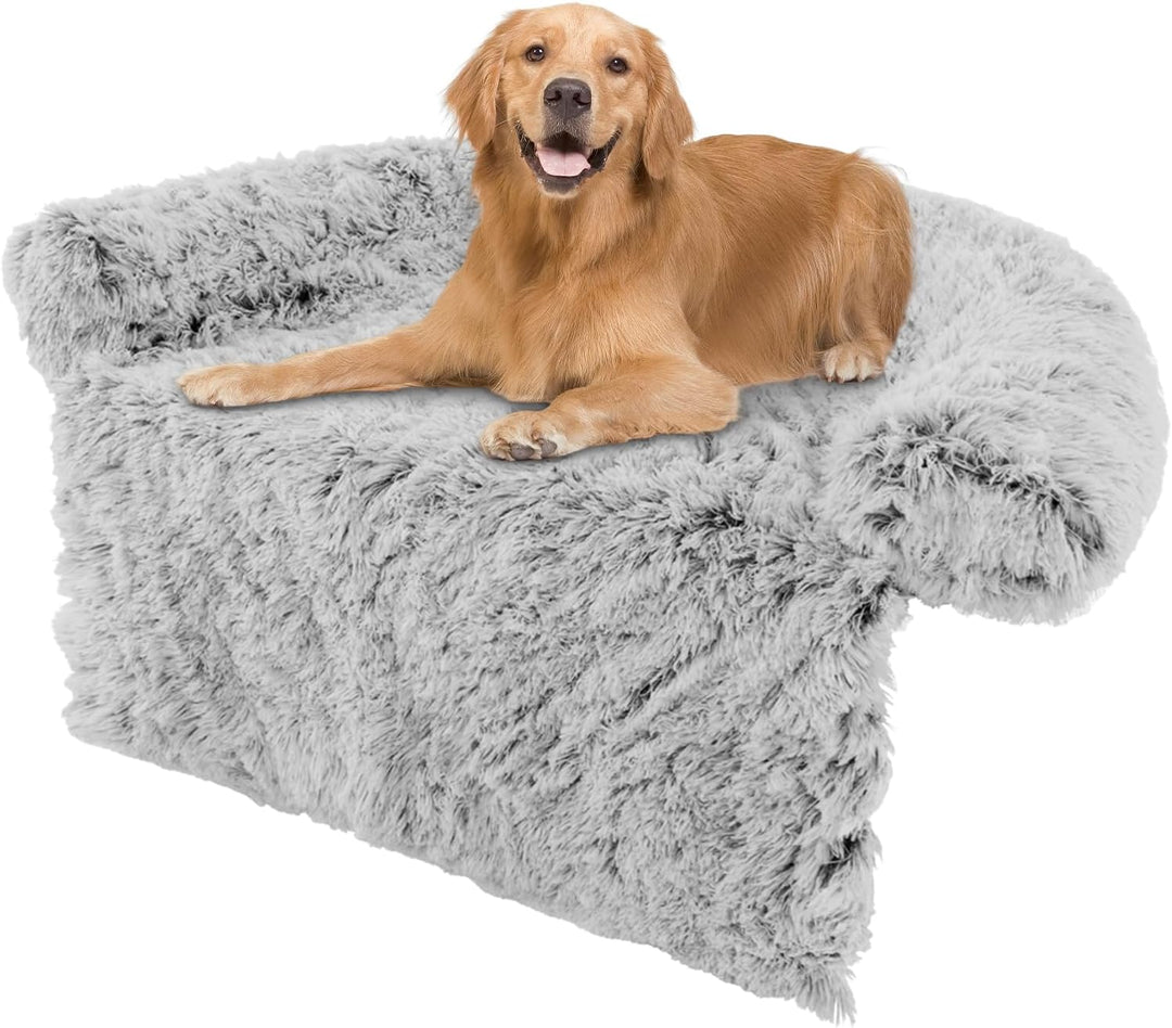 Giantex Calming Dog Bed - Fluffy Plush Pet Bed for Couch, Removable Washable Cover