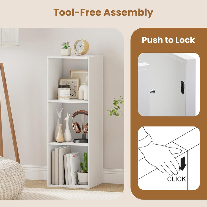 GIANTEX Cube Bookshelf Tool-Free Assembly Wooden Book Shelf