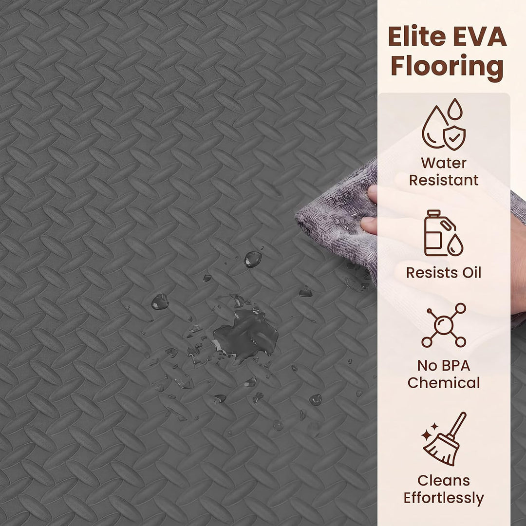 GIANTEX Interlocking Foam Tiles, EVA Foam Mats | 1/2 Inch Thick Puzzle Floor Tiles with Border Edge