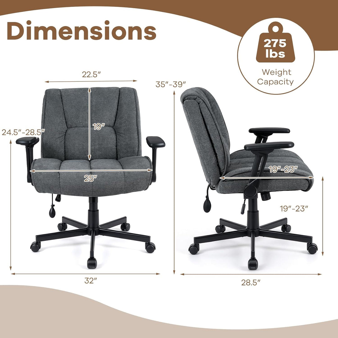 GIANTEX Criss Cross Home Office Chair with Airbag Lumbar Support