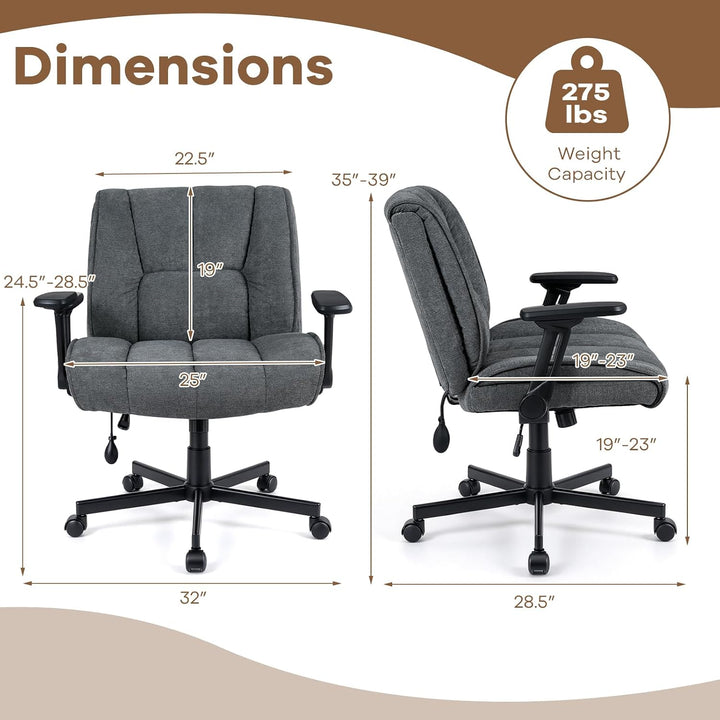 GIANTEX Criss Cross Home Office Chair with Airbag Lumbar Support