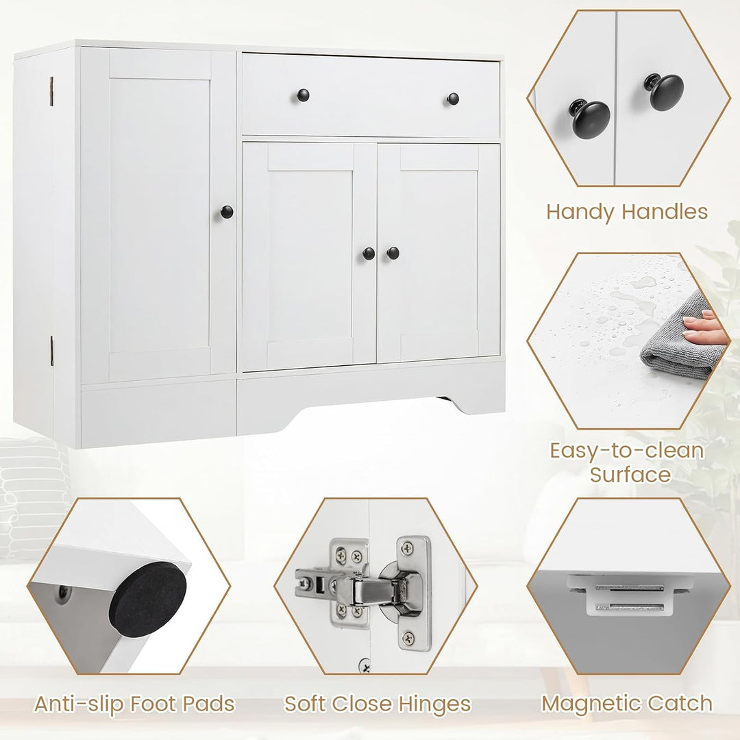 GIANTEX 41.5" Sideboard Buffet Cabinet with 3 Doors Drawer &amp; Storage Shelf