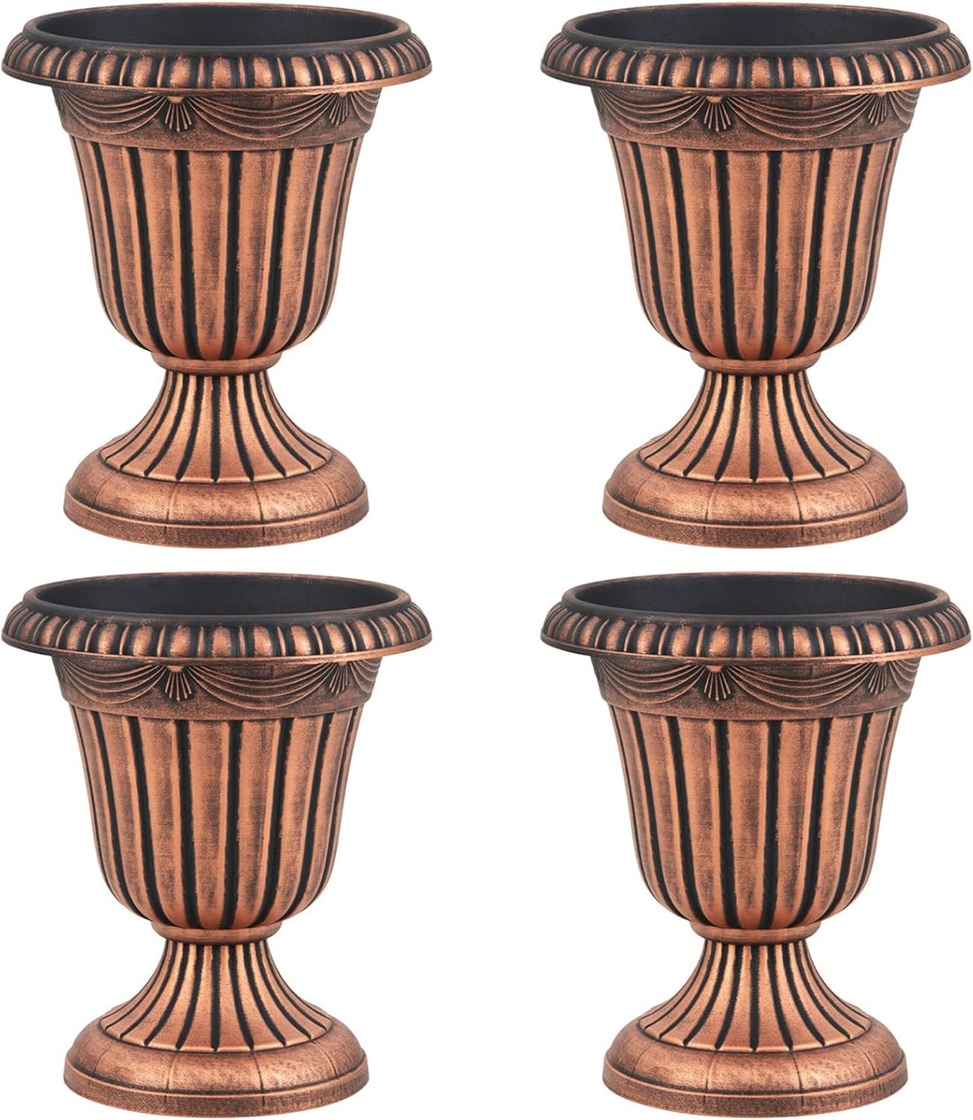 Giantex 18" Tall Urn Plastic Flower Pots with Pedestal Base & Pre-Marked Drain Hole