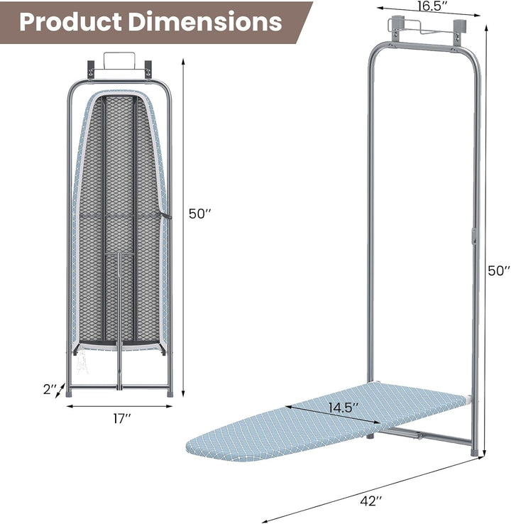 Giantex Over The Door Ironing Board with Iron Holder