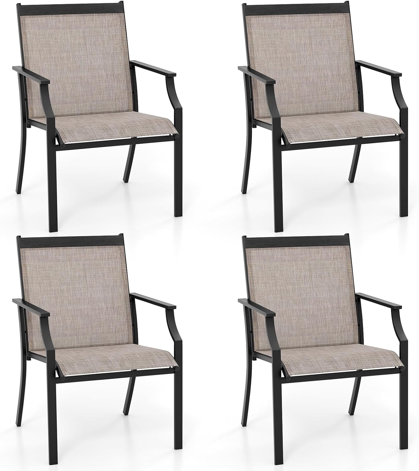 Giantex Patio Chairs Set of 2, All Weather Resistant Outdoor Chairs for Front Porch Lawn Garden Yard