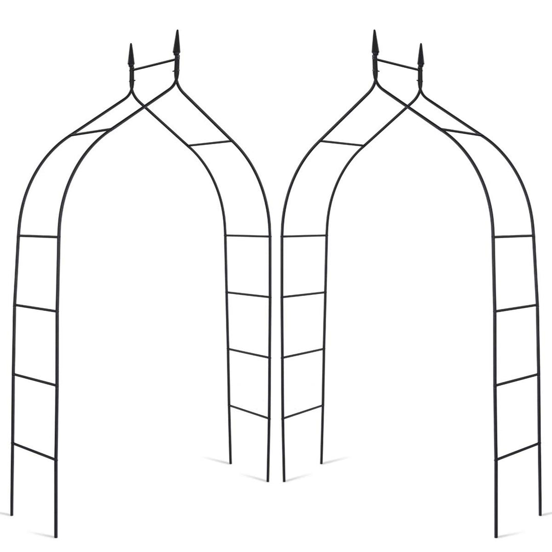 Giantex Metal Garden Arbor Wedding Arch, 9.5 FT Wedding Arbor for Ceremony, Pergola Arbor for Climbing Plant Roses Vines