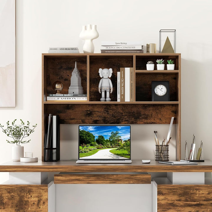 Countertop Storage Hutch with 4 Shelves for Computer Desk