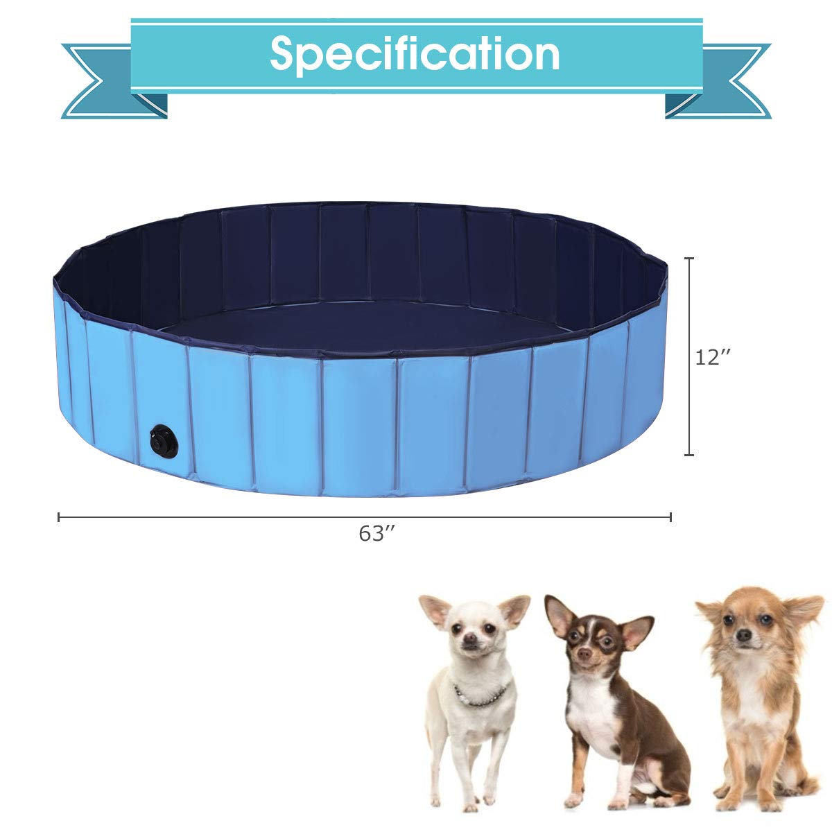 Giantex Foldable Pet Swimming Pool Dog Bath Pool with Anti-Slip Bottom