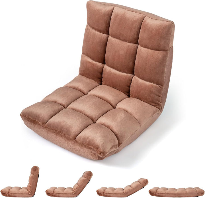 Giantex Folding Floor Chair with Back Support &amp; 14 Adjustable Position