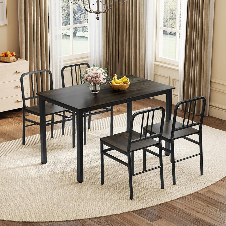 GIANTEX Metal Dining Chairs Set of 4 &amp; Modern Kitchen Chairs