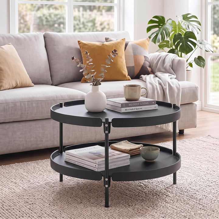 GIANTEX Small Round Coffee Table 24" Center Table with Storage