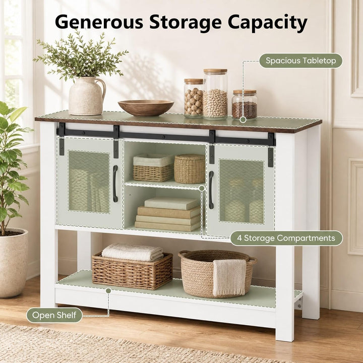 GIANTEX 40" Farmhouse Sideboard Buffet w/Sliding Barn Doors