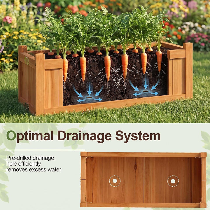 GIANTEX 27.5" Wooden Planter Box Folding Raised Garden Bed
