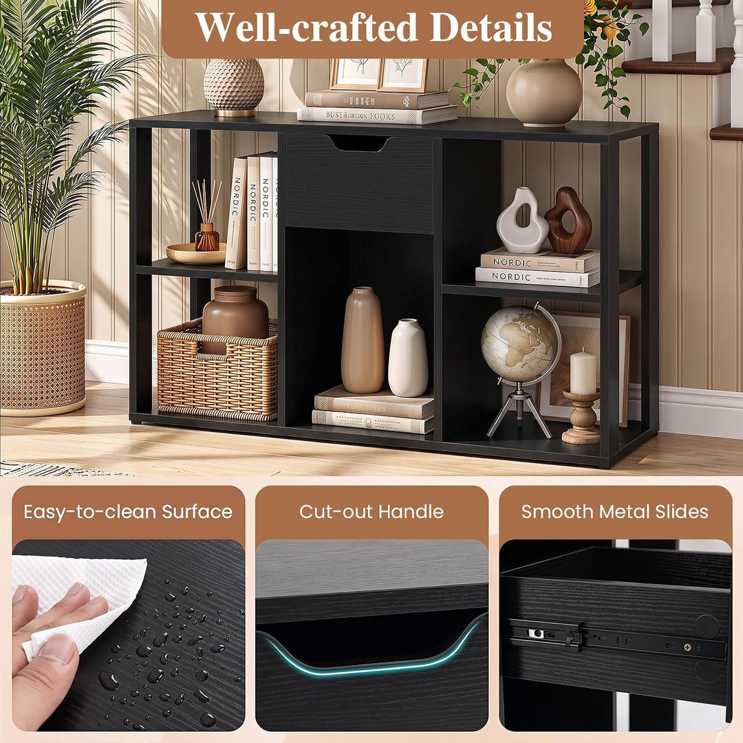GIANTEX 5-Cube Storage Organizer with Drawer, 3-Tier Bookcase