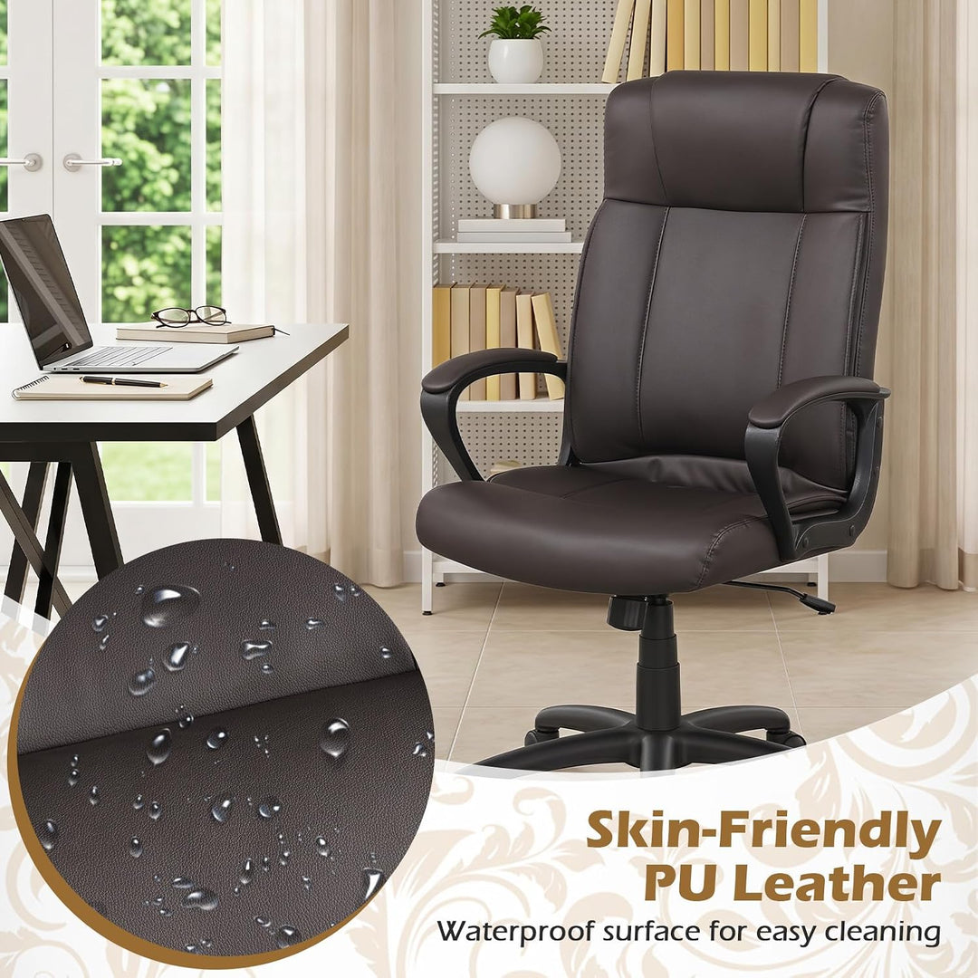 Giantex Faux Leather Office Chair Computer Desk Chair with Rocking Function