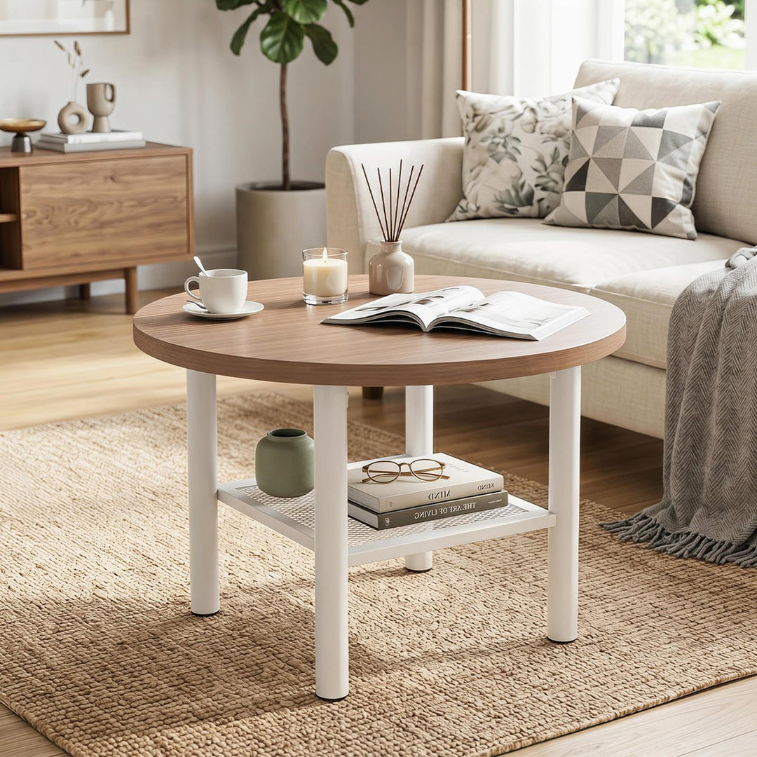 GIANTEX 24" Small Round Coffee Table with Storage