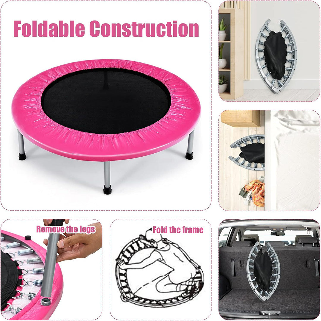 Giantex Folding Mini Trampoline Portable Recreational Fitness Trampoline