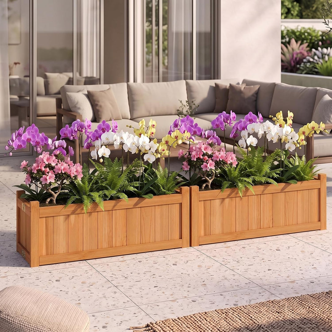 GIANTEX 27.5" Wooden Planter Box Folding Raised Garden Bed