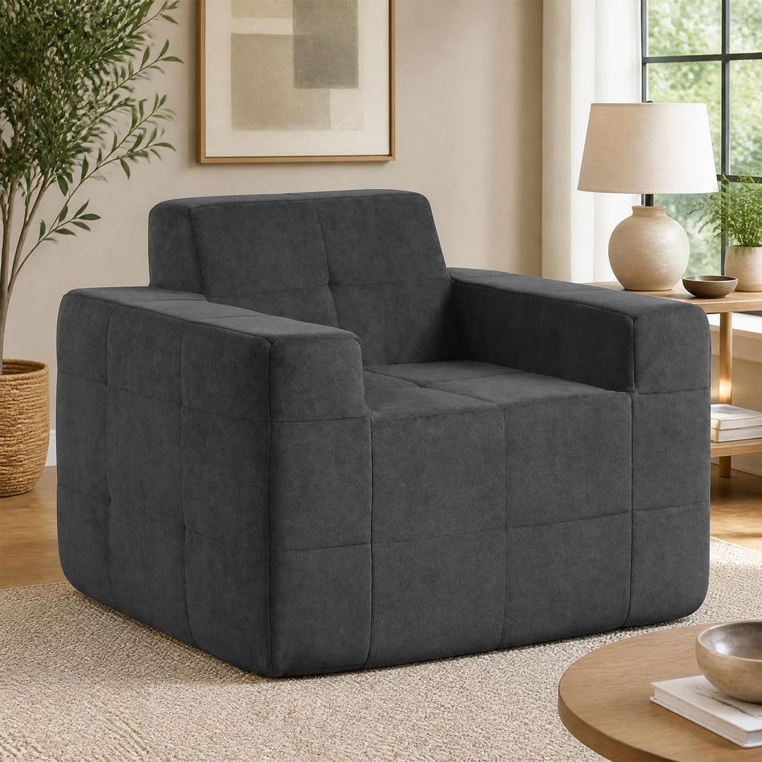 GIANTEX Boneless Single Sofa Chair with Terry Cloth Upholstery