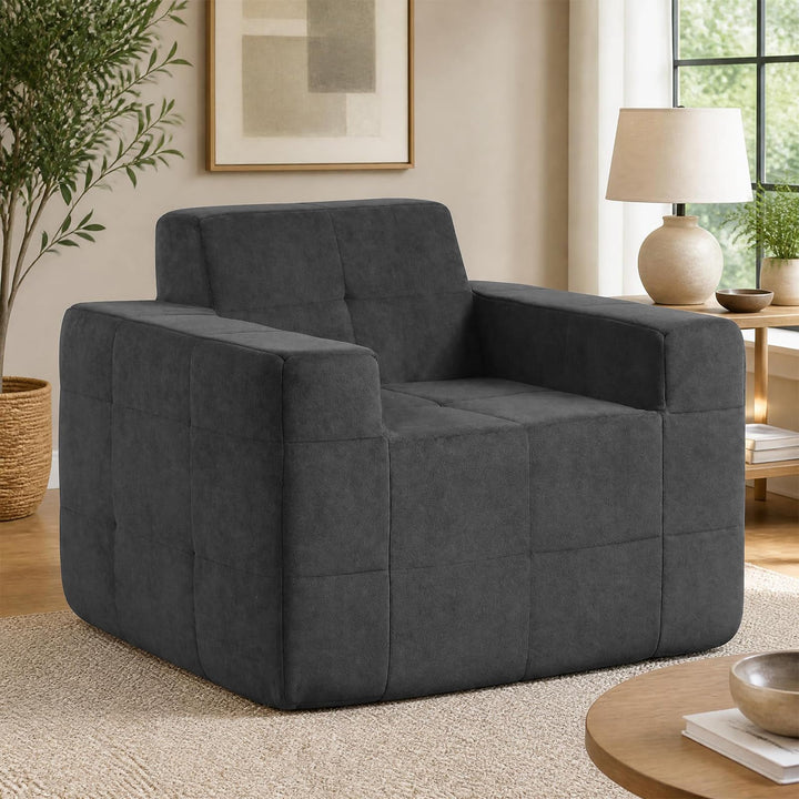 GIANTEX Boneless Single Sofa Chair with Terry Cloth Upholstery