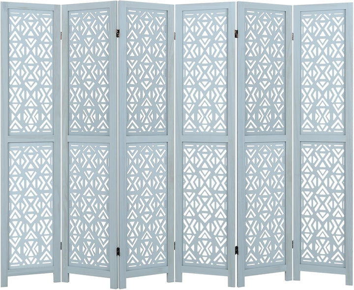 Giantex Room Divider 4/6 Panels - Boho Room Dividers with Carved Cutout Pattern & Solid Wood Frame, Fully Assembled
