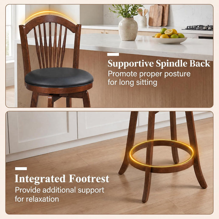 GIANTEX Swivel Barstools Height Bar Chairs