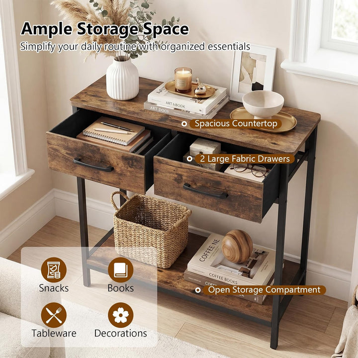 GIANTEX Narrow Console Table Industrial Sofa Table