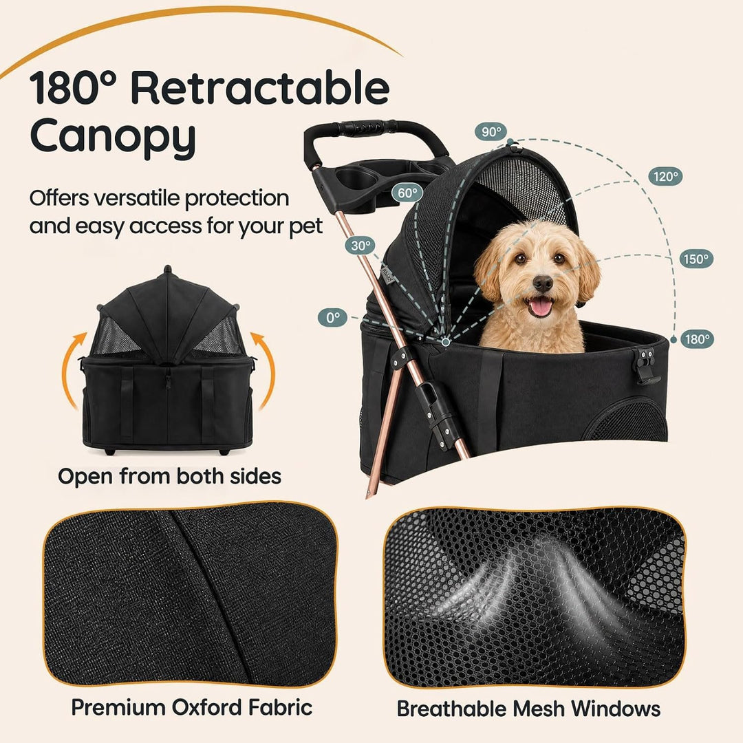 GIANTEX Dog Stroller for Small Dogs &amp; Cats with Detachable Carrier