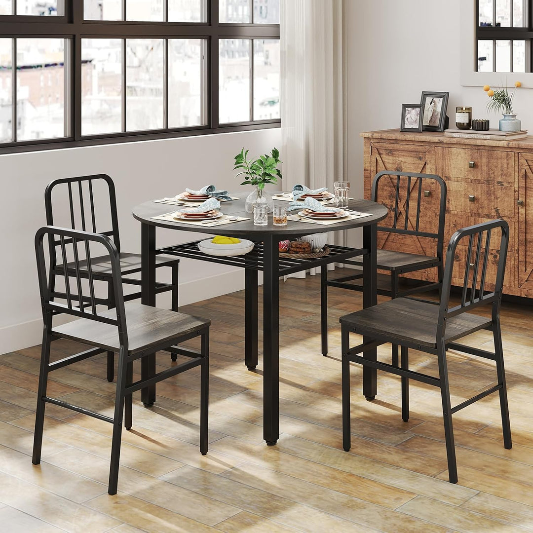 GIANTEX Metal Dining Chairs Set of 4 &amp; Modern Kitchen Chairs