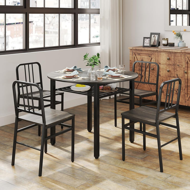 GIANTEX Metal Dining Chairs Set of 4 &amp; Modern Kitchen Chairs
