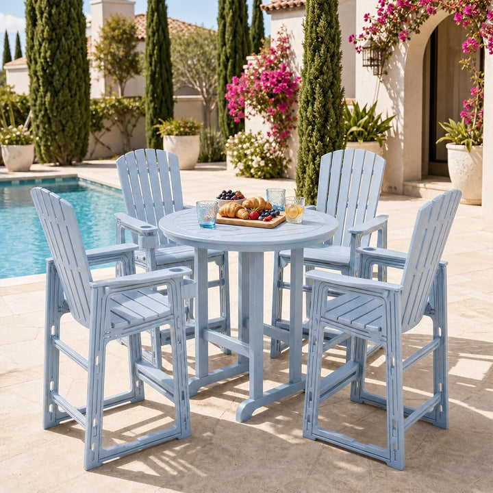 GIANTEX Outdoor Bar Stool 29 Inch Tall Adirondack Chair