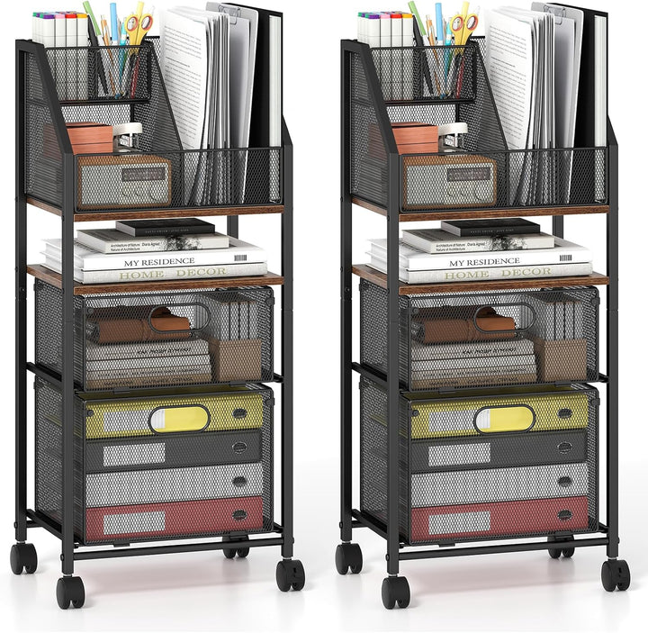 Giantex 5-Tier Rolling File Cart with Metal Mesh Drawers (1/2)