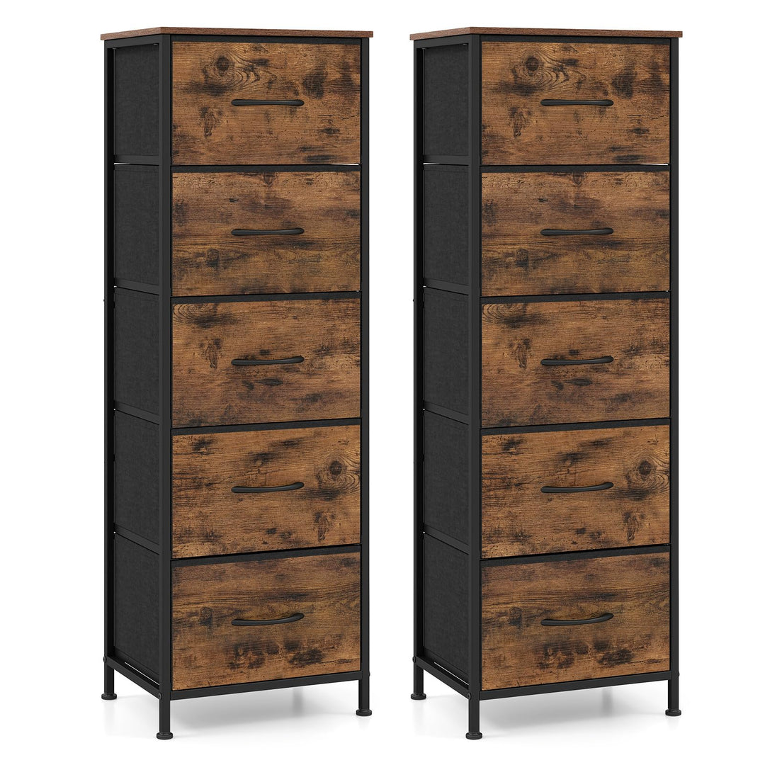 GIANTEX 3/4/5 Drawers Dresser Nightstand with Heavy-Duty Metal Frame (1/2)
