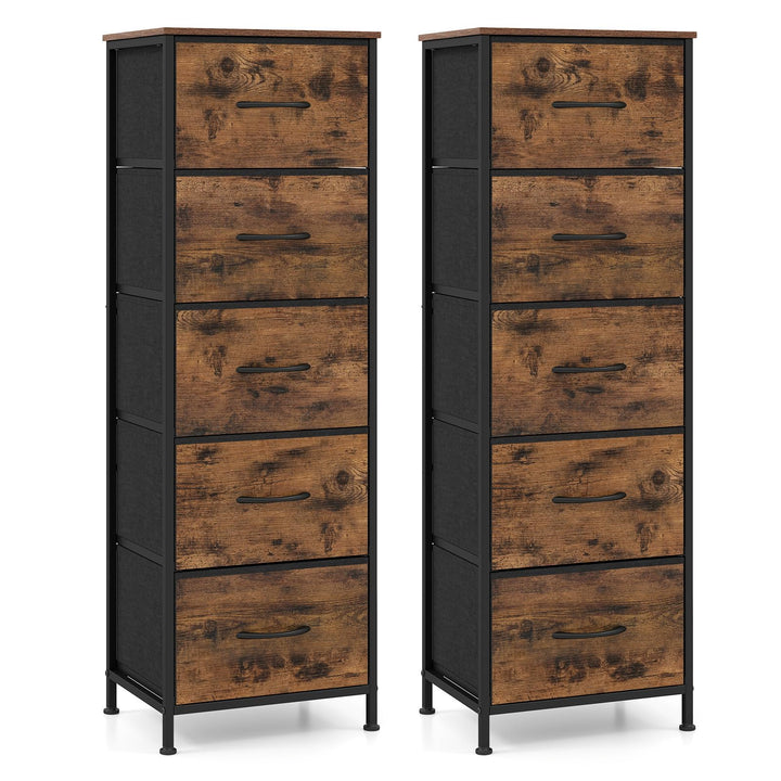 GIANTEX 3/4/5 Drawers Dresser Nightstand with Heavy-Duty Metal Frame (1/2)