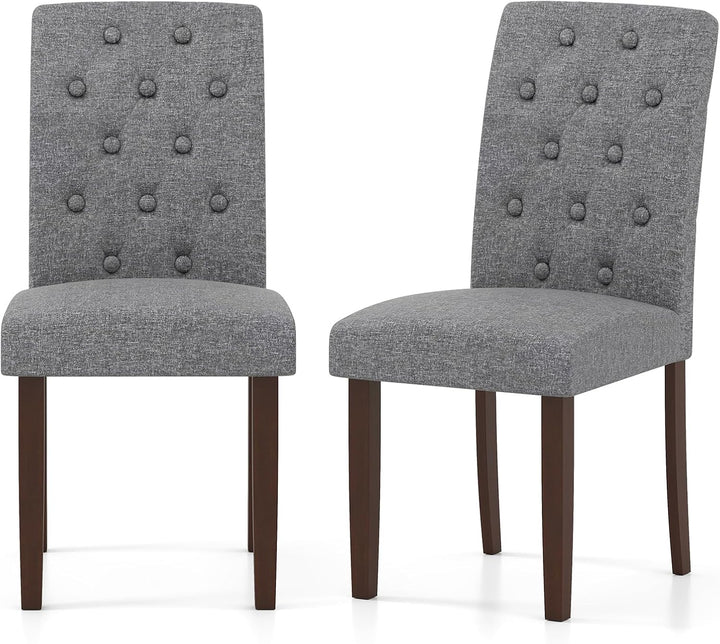 Giantex Tufted Dining Chairs Set of 2/4 Upholstered Kitchen Chairs w/Padded Seat & High Backrest