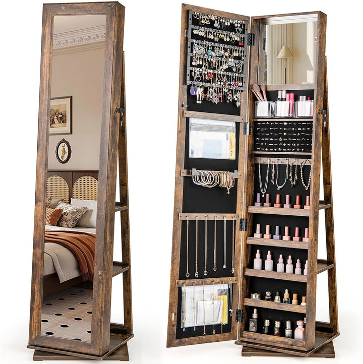 CHARMAID 3-in-1 Jewelry Armoire with Full Length Mirror