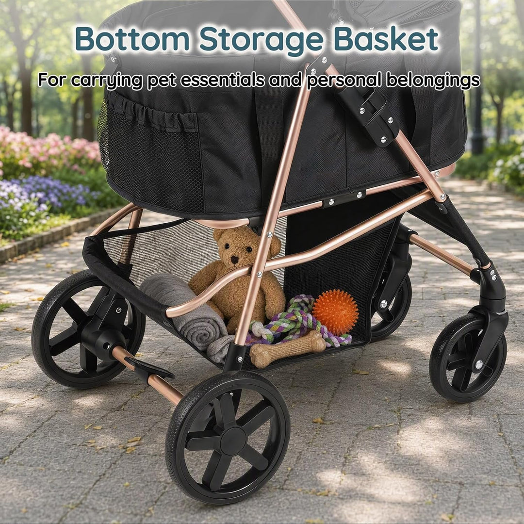 GIANTEX Dog Stroller for Small Dogs &amp; Cats with Detachable Carrier