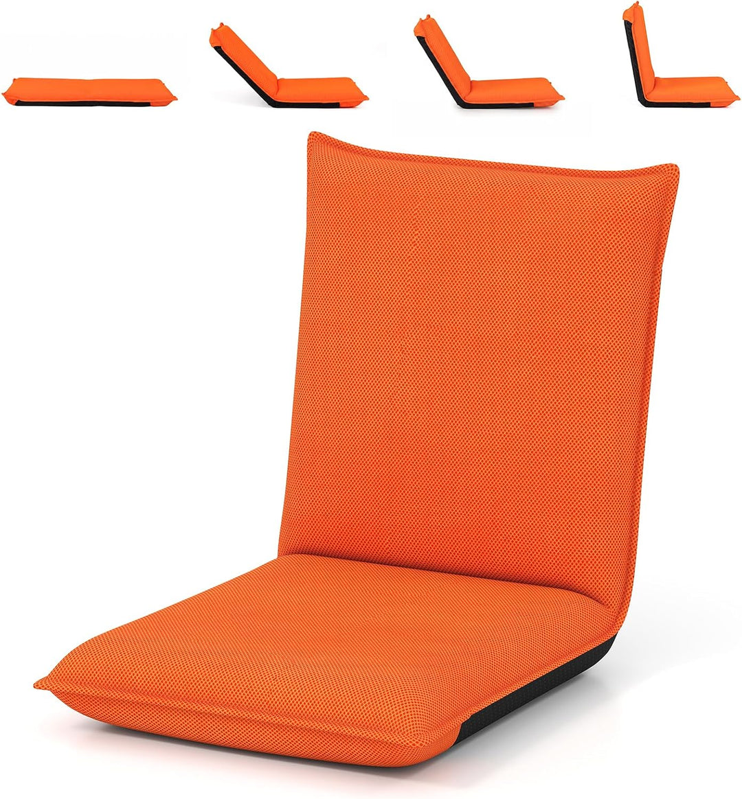 GIANTEX Adjustable Mesh Floor Sofa Chair &amp; 6-Position Multiangle Padded Floor Chair