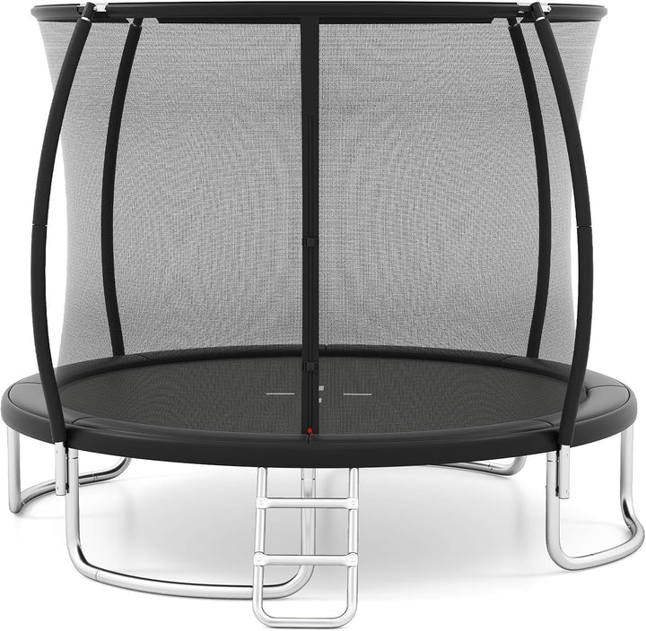 Giantex Outdoor Trampoline 8‑12FT ASTM Approved w Net Ladder Seamless for Kids Adults